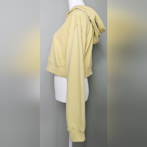 Womens Oversized Cropped Hooded Sweatshirt 'not a phase' Spring Yellow/Green - Picture 4 of 14